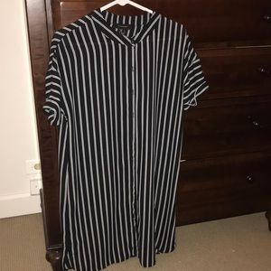 Oversized chiffon shirt dress